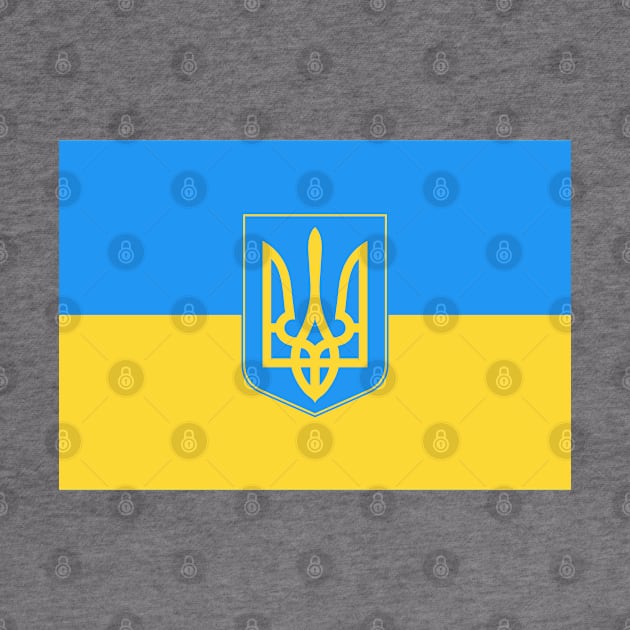 UKRAINE FLAG AND COAT OF ARMS by Myartstor 